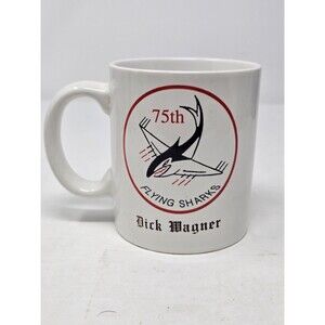 75th Fighter Squadron "Flying Sharks" Insignia WWII Dick Wagner Coffee Mug Cup